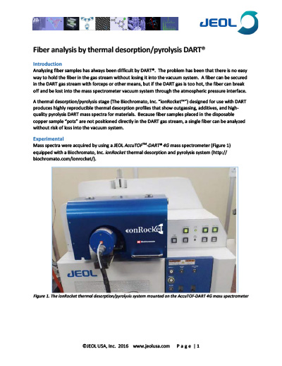 Fiber analysis by thermal desorption/pyrolysis DART®